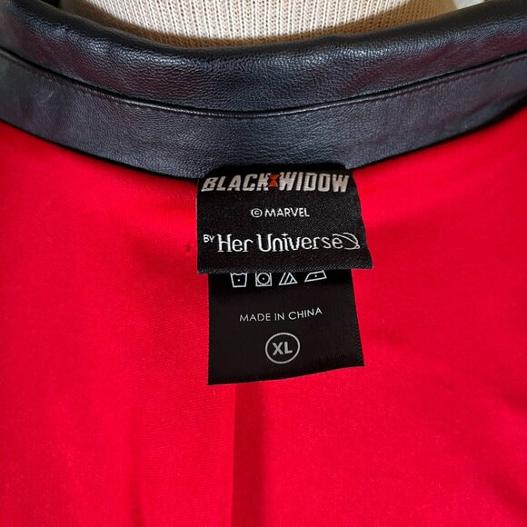 Marvel's Black Widow Jacket Women's Large Her Universe Faux Leather Cosplay 962A - Picture 6 of 9
